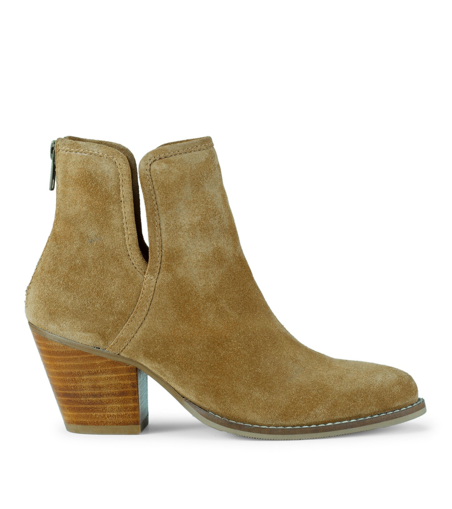 Nanny Block Heel Bootie Cognac Suede - Women