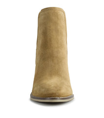 Nanny Block Heel Bootie Cognac Suede - Women