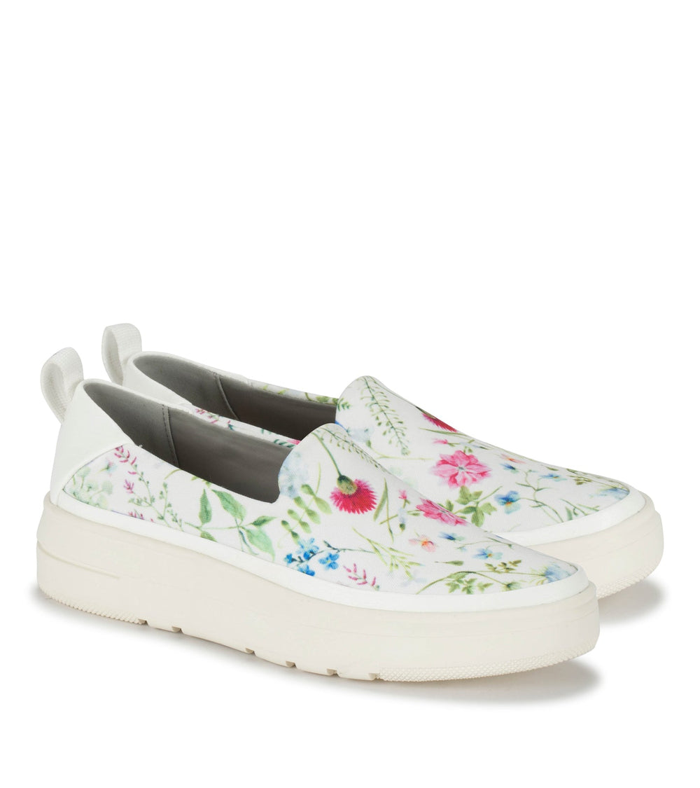 Nevin Slip On Sneaker White Multi Flower Canvas - Women