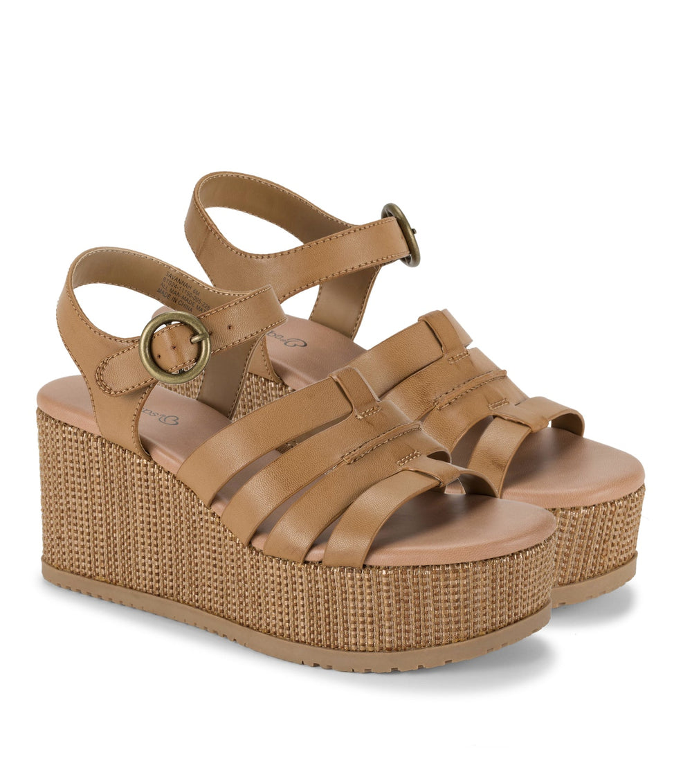 Savannah Wedge Sandal Caramel - Women