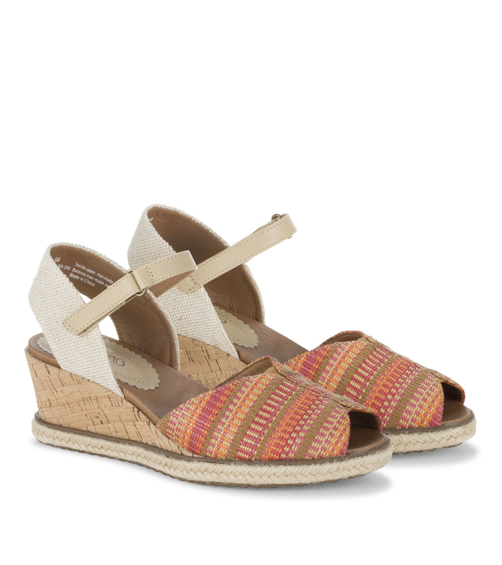 Odetta Espadrille Wedge Sandal Coral Multi - Women
