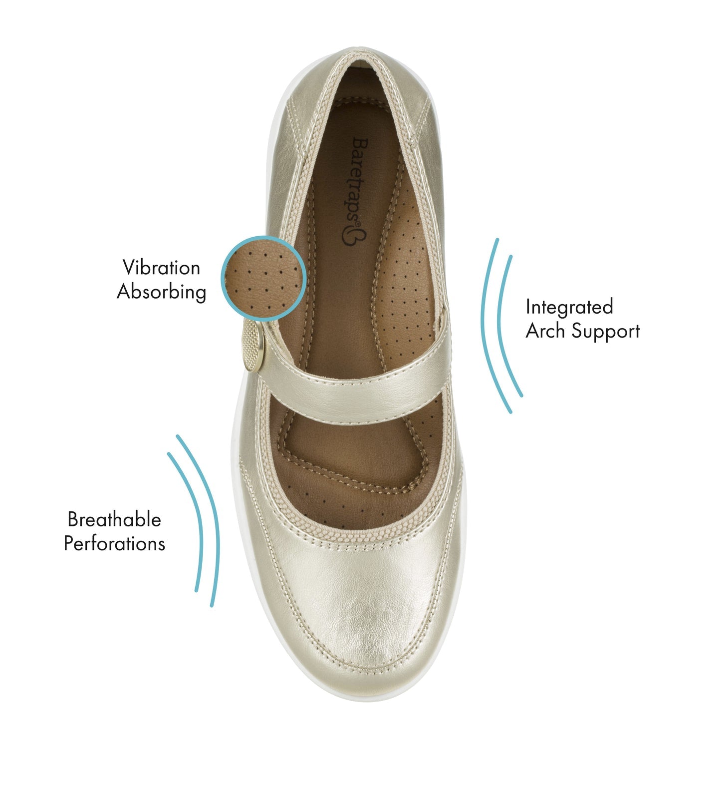 Joesie Mary Jane Flat Champagne - Women