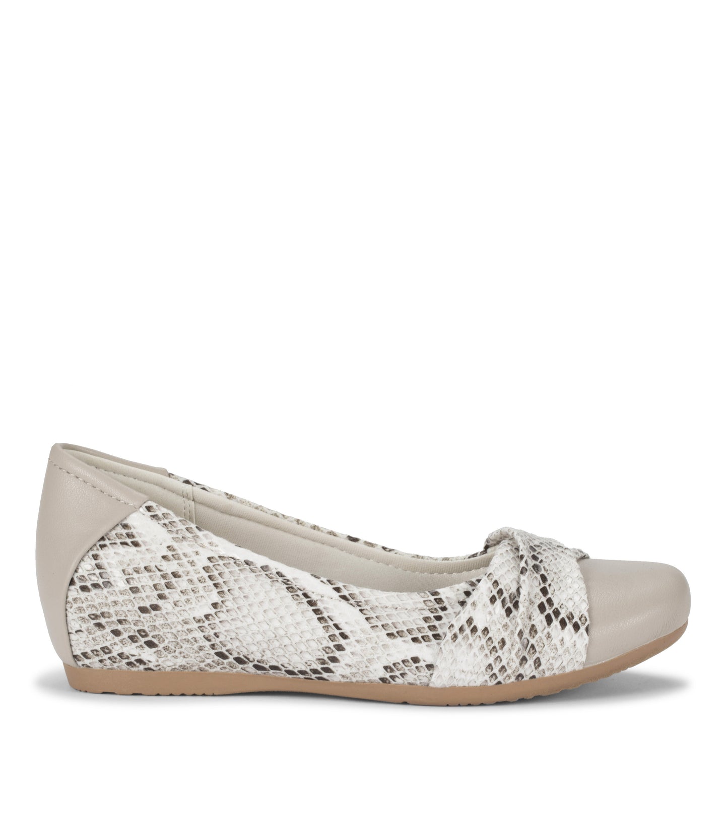 Mitsy Casual Flat Cream Multi Snake - Women