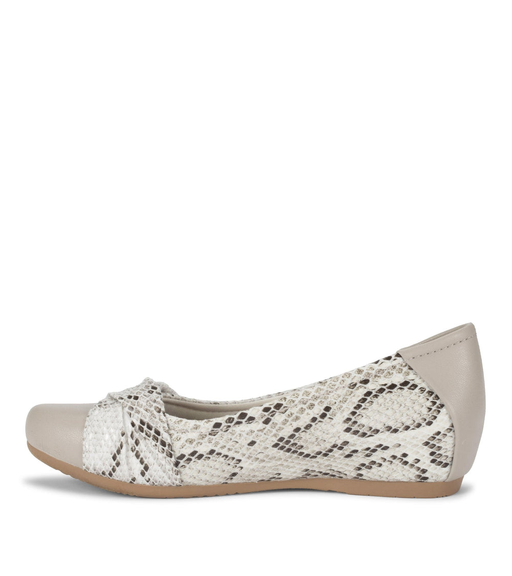 Mitsy Casual Flat Cream Multi Snake - Women