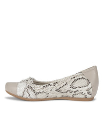 Mitsy Casual Flat Cream Multi Snake - Women