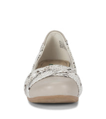 Mitsy Casual Flat Cream Multi Snake - Women