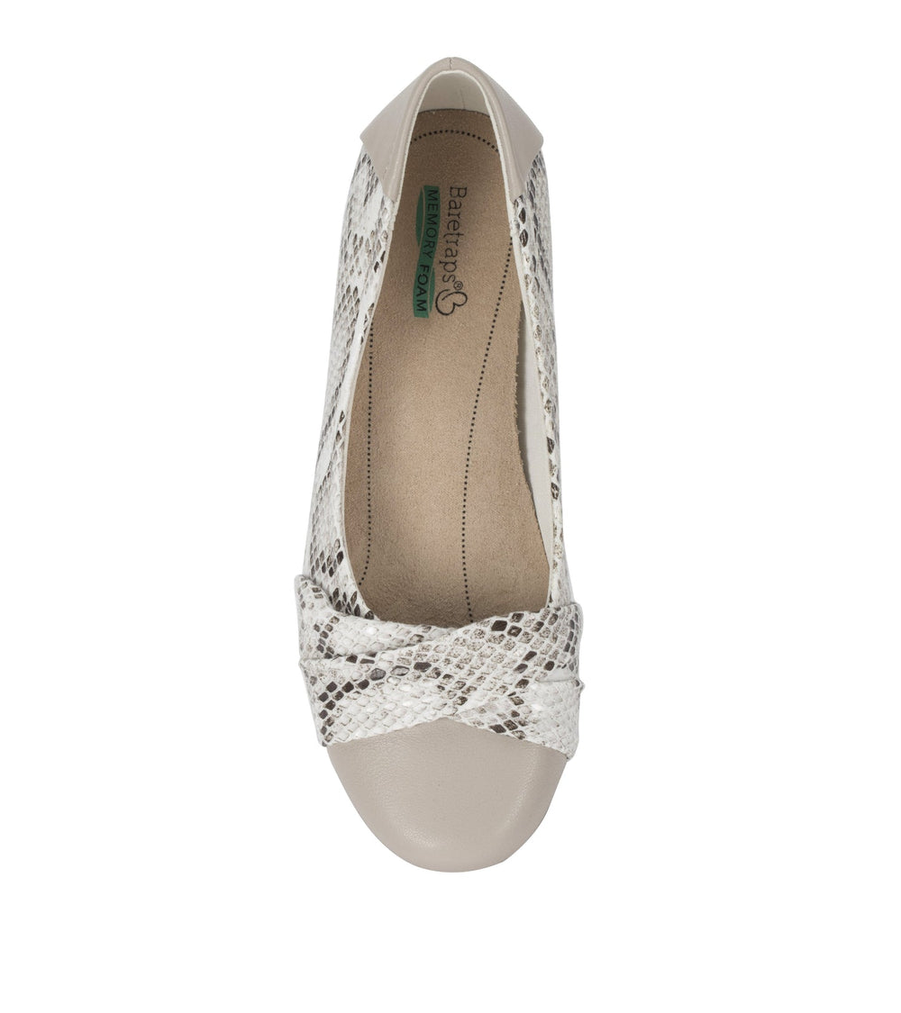 Mitsy Casual Flat Cream Multi Snake - Women