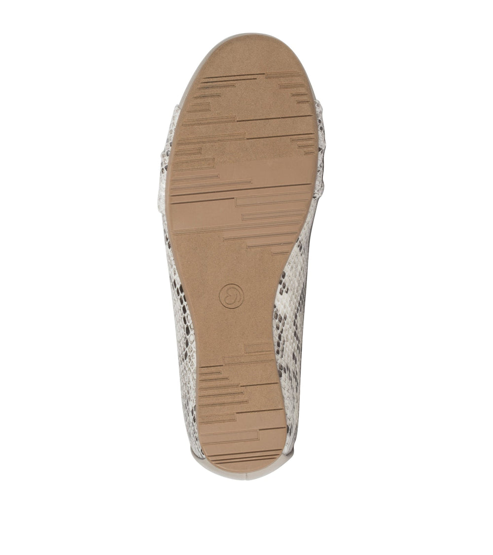 Mitsy Casual Flat Cream Multi Snake - Women