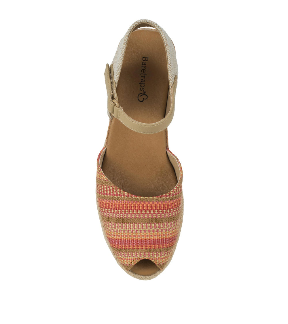 Acadia Peep Toe Wedge Sandal Coral Multi - Women