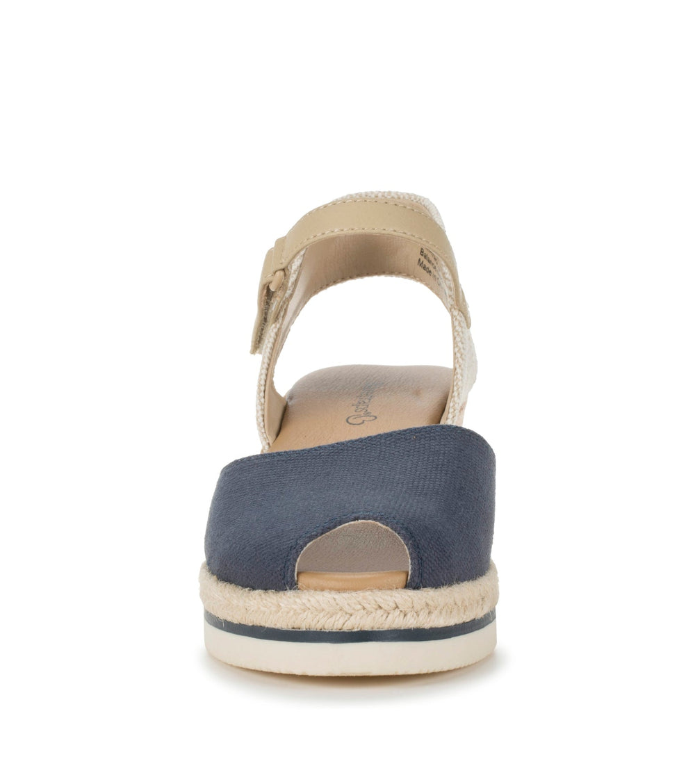 Acadia Peep Toe Wedge Sandal Navy Blue - Women