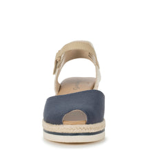 Acadia Peep Toe Wedge Sandal Navy Blue - Women