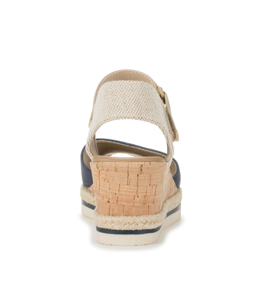 Acadia Peep Toe Wedge Sandal Navy Blue - Women