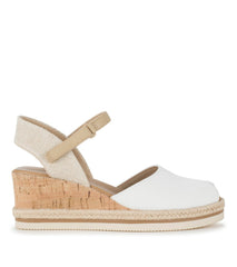 Acadia Peep Toe Wedge Sandal White - Women