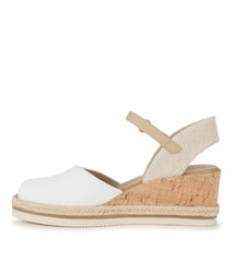 Acadia Peep Toe Wedge Sandal White - Women