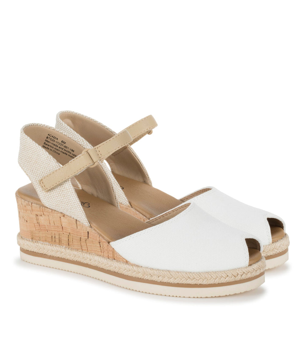 Acadia Peep Toe Wedge Sandal White - Women