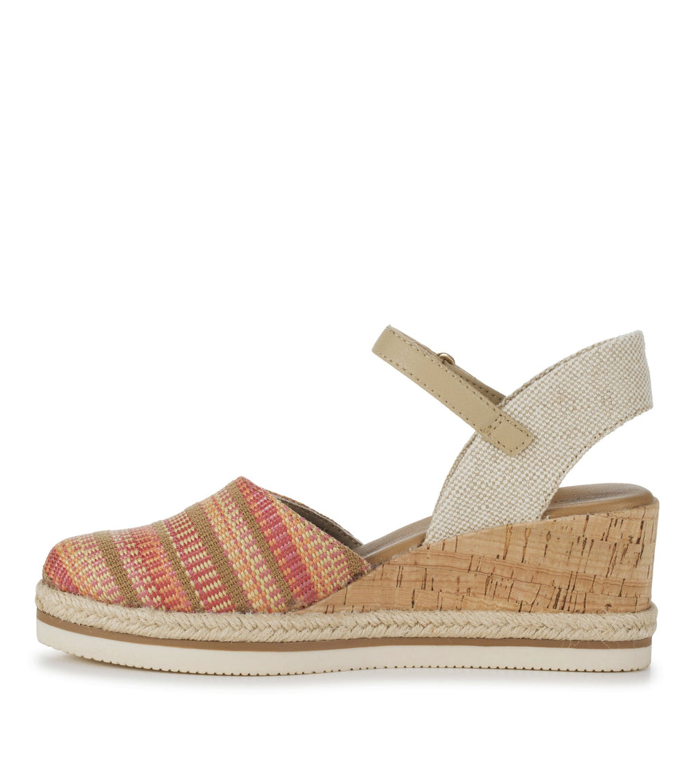 Alycia Closed Toe Wedge Sandal Coral Multi - Women