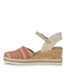 Alycia Closed Toe Wedge Sandal Coral Multi - Women
