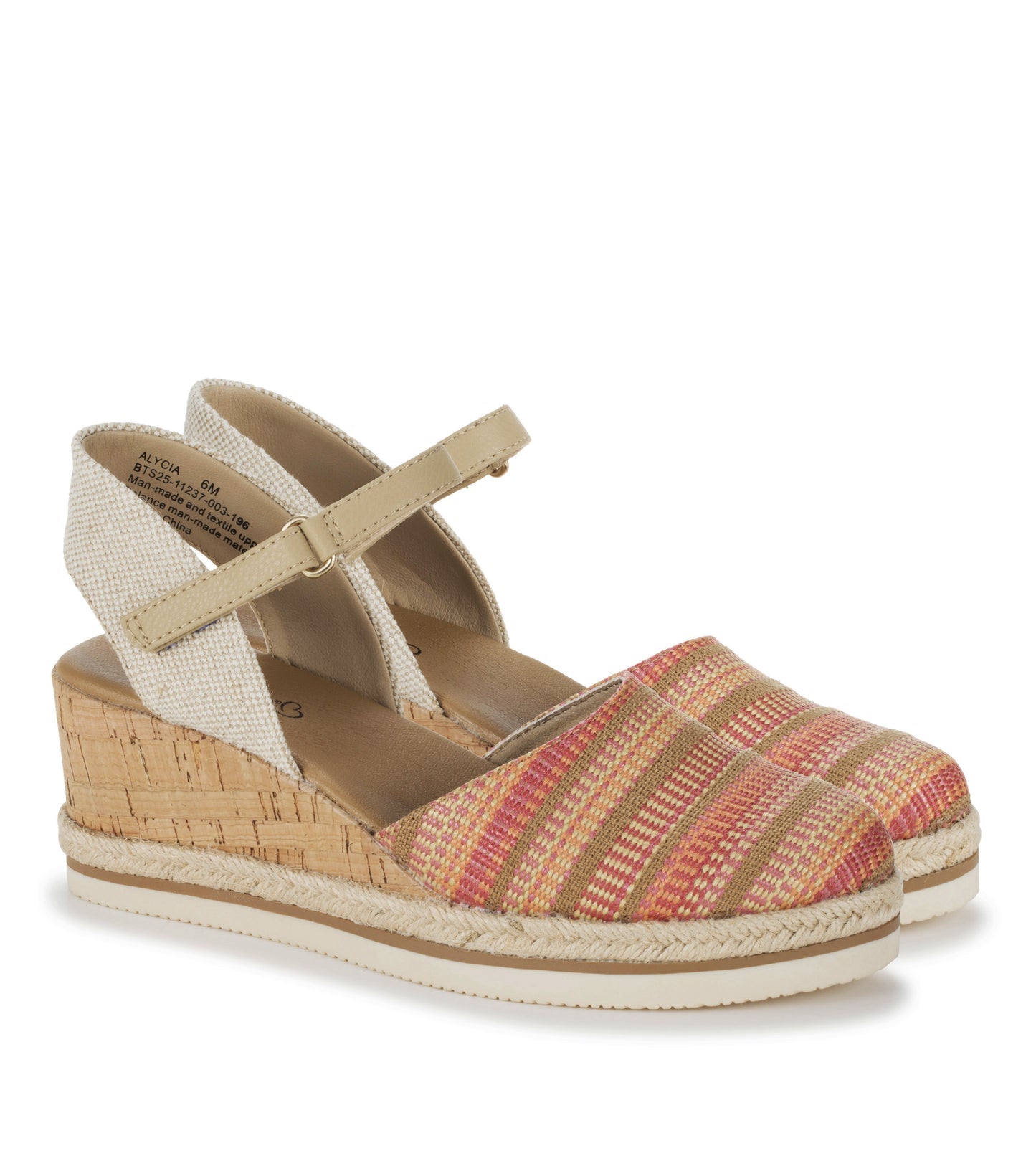 Alycia Closed Toe Wedge Sandal Coral Multi - Women