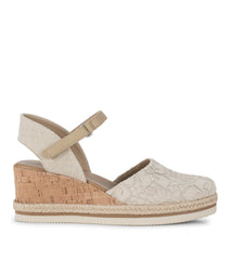 Alycia Closed Toe Wedge Sandal Cream - Women