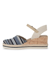 Alycia Closed Toe Wedge Sandal Navy Multi - Women