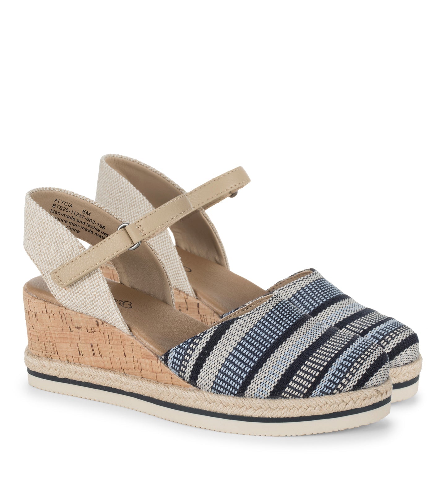 Alycia Closed Toe Wedge Sandal Navy Multi - Women
