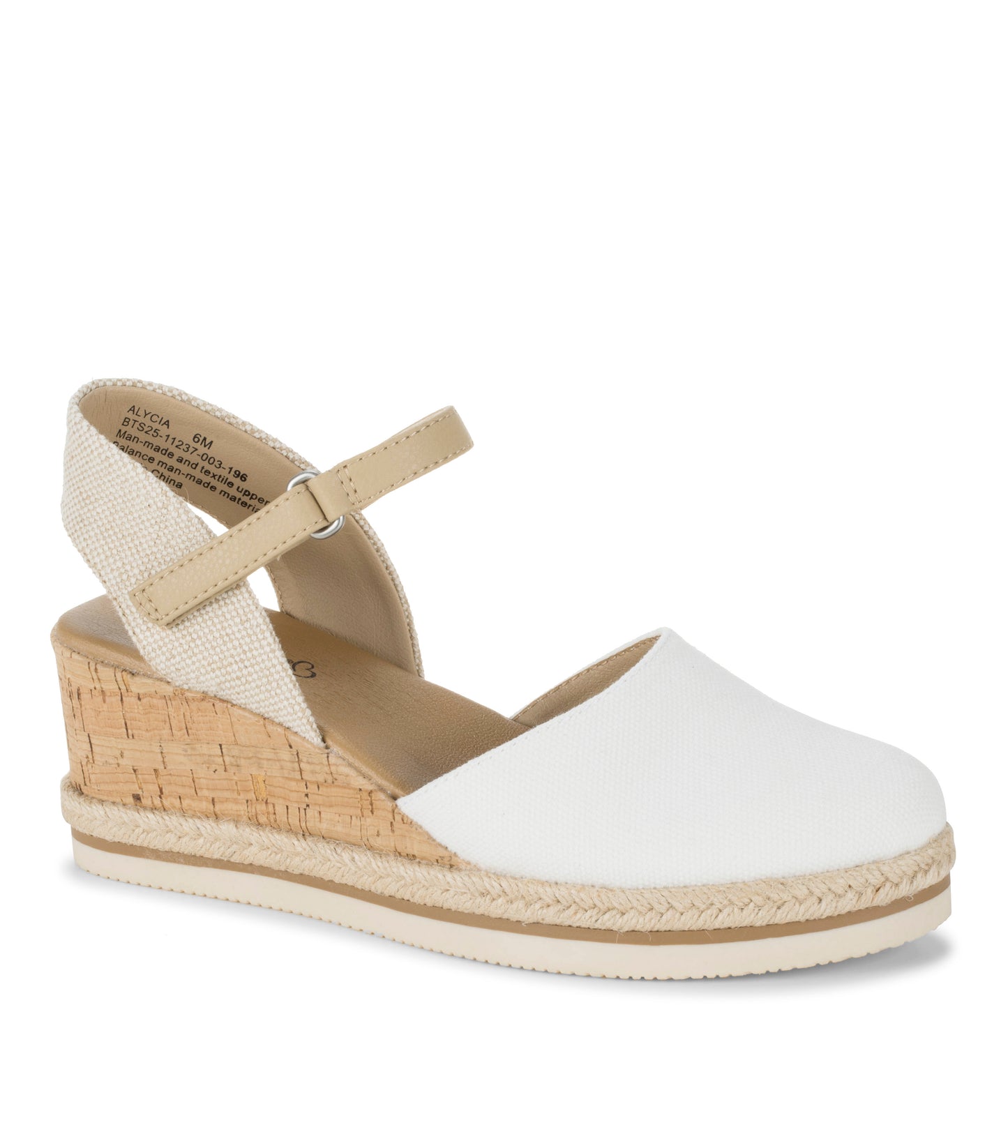Alycia Closed Toe Wedge Sandal White - Women