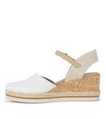 Alycia Closed Toe Wedge Sandal White - Women