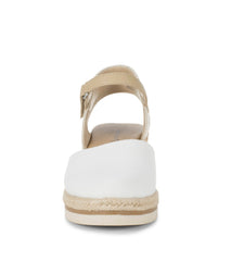 Alycia Closed Toe Wedge Sandal White - Women