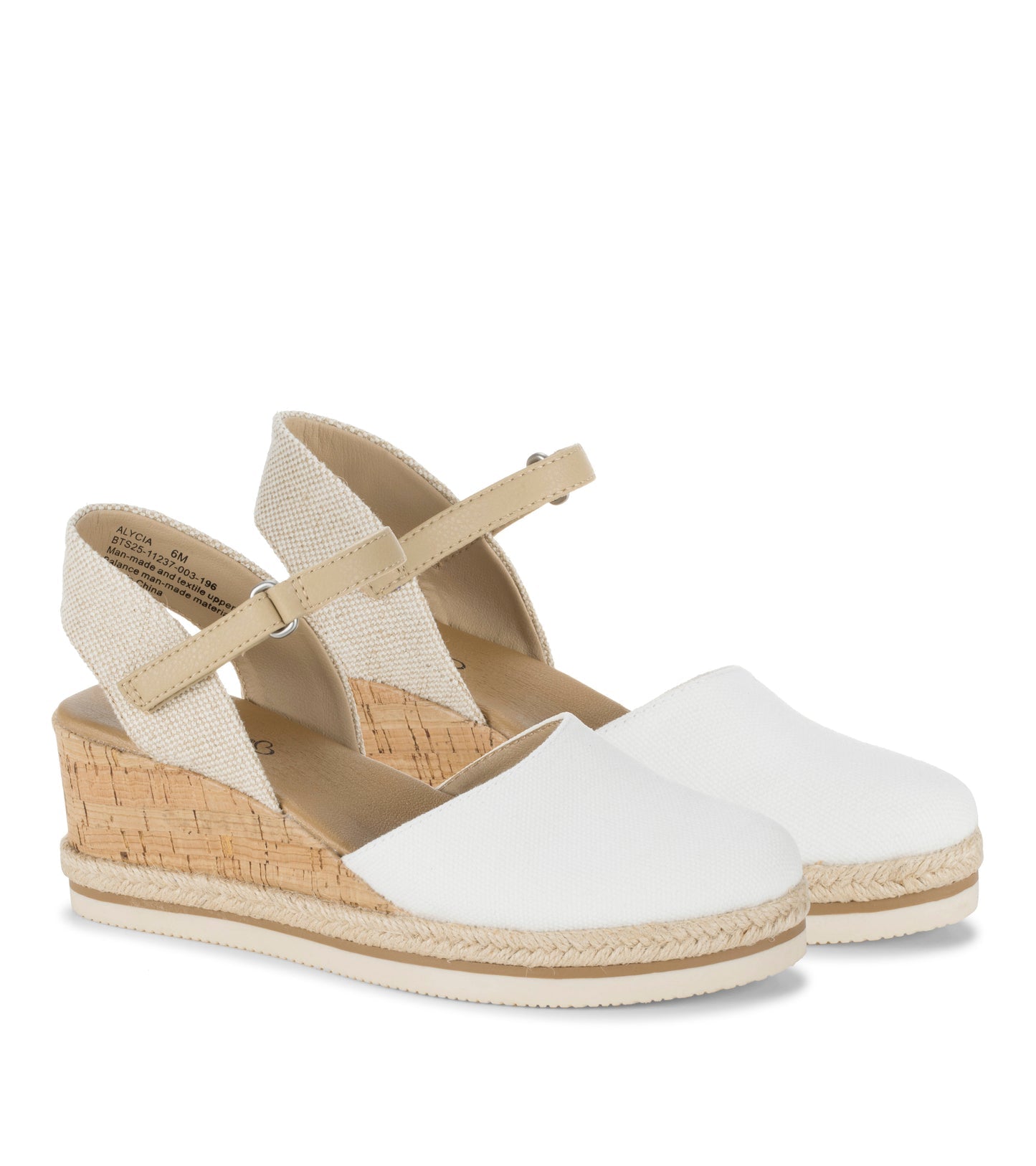 Alycia Closed Toe Wedge Sandal White - Women