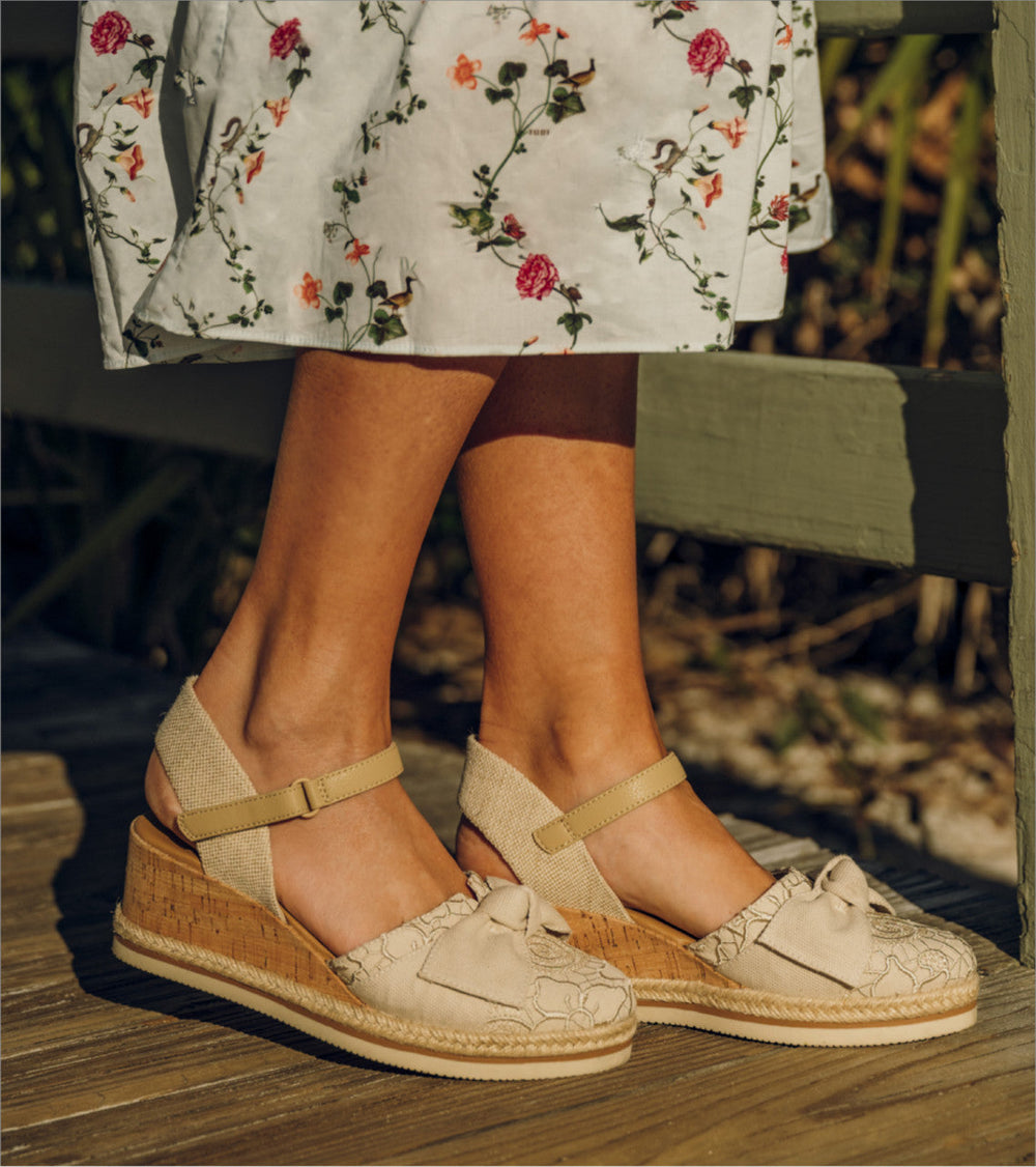 Arabelle Closed Toe Wedge Sandal Cream - Women