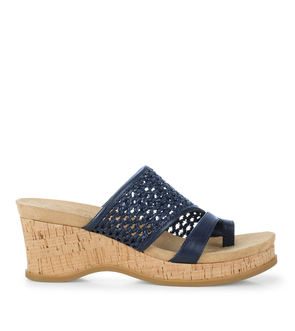 Cherish Wedge Sandal Navy Blue - Women