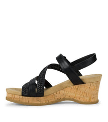 Ciara Wedge Sandal Black - Women