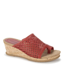 Faye Wedge Sandal Cherry Red - Women