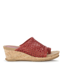 Faye Wedge Sandal Cherry Red - Women