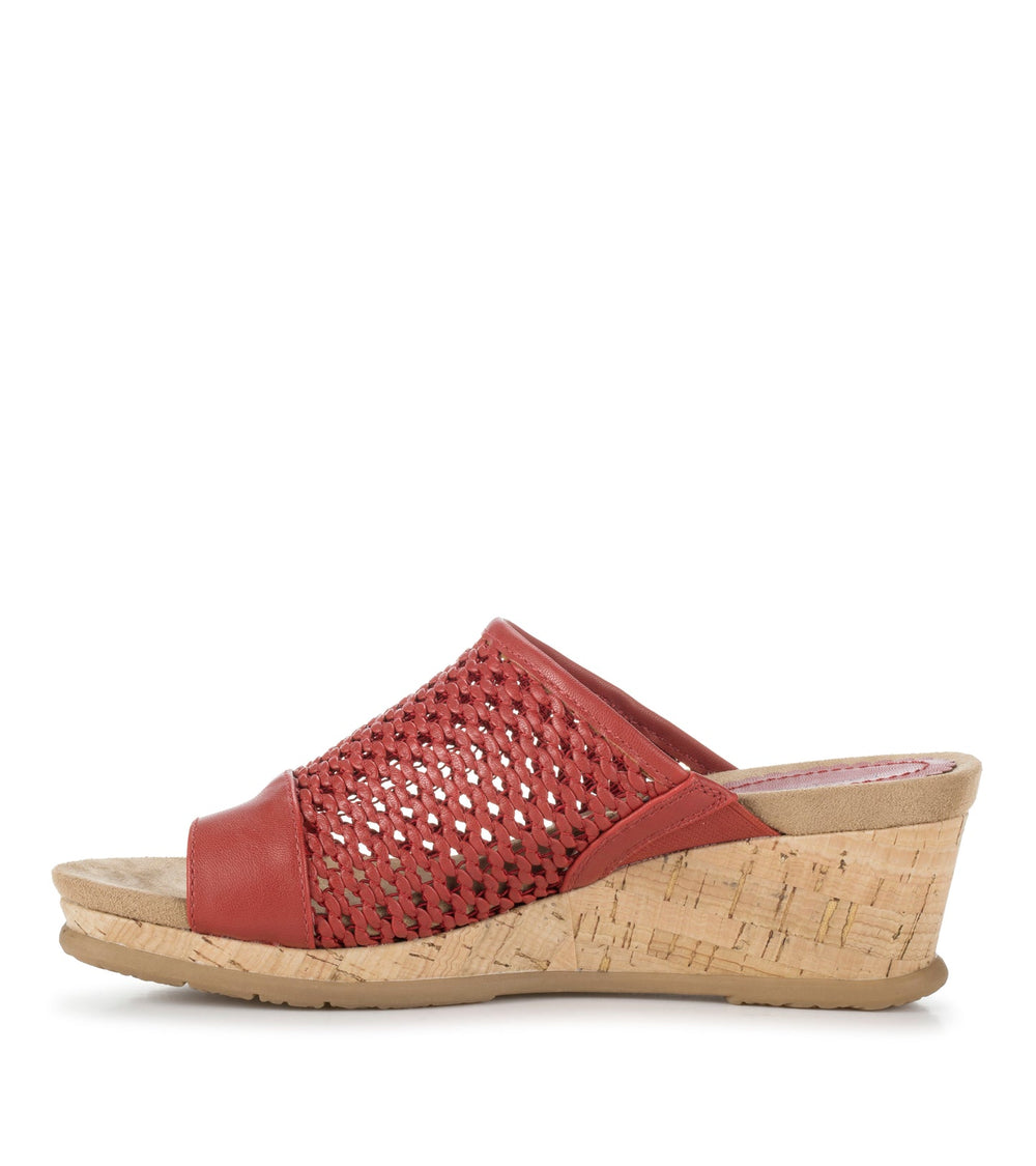 Faye Wedge Sandal Cherry Red - Women