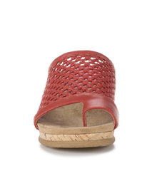 Faye Wedge Sandal Cherry Red - Women