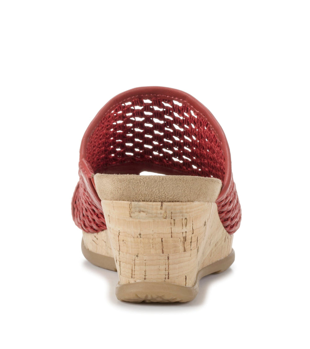 Faye Wedge Sandal Cherry Red - Women