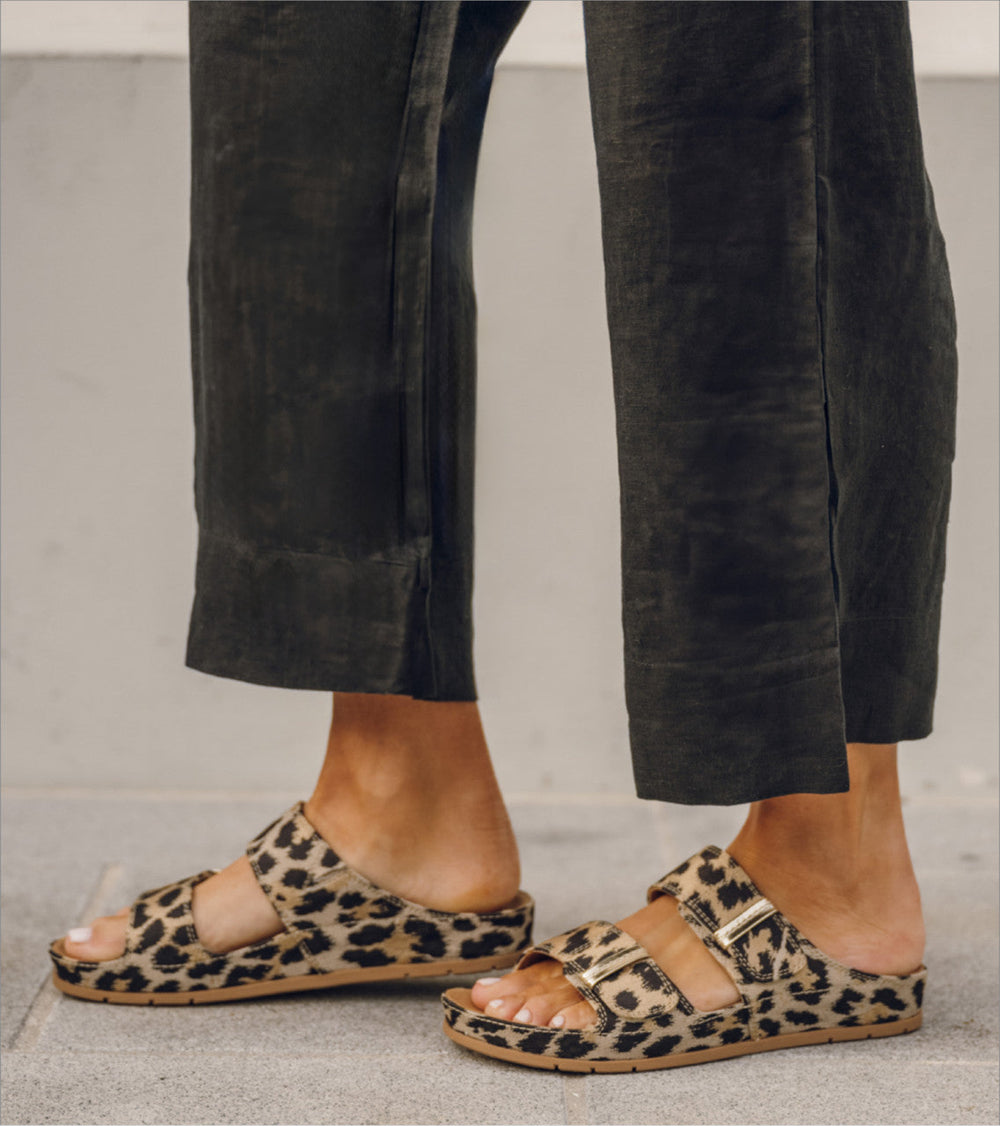 Wisteria Slide Sandal Natural Multi Leopard - Women