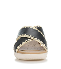 Dolinda Slide Sandal Black Leather - Women