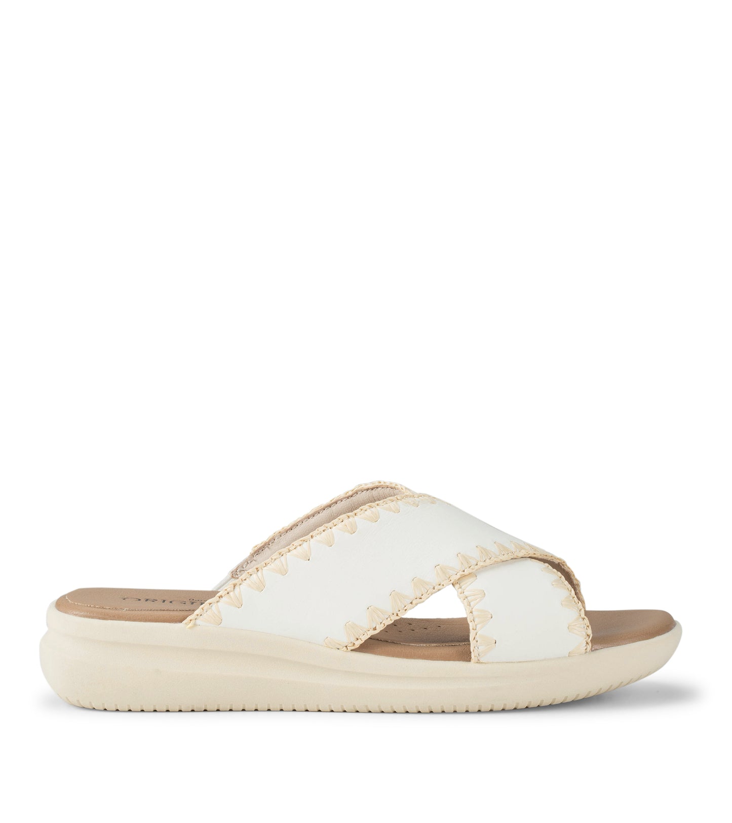 Dolinda Slide Sandal Off White Leather - Women