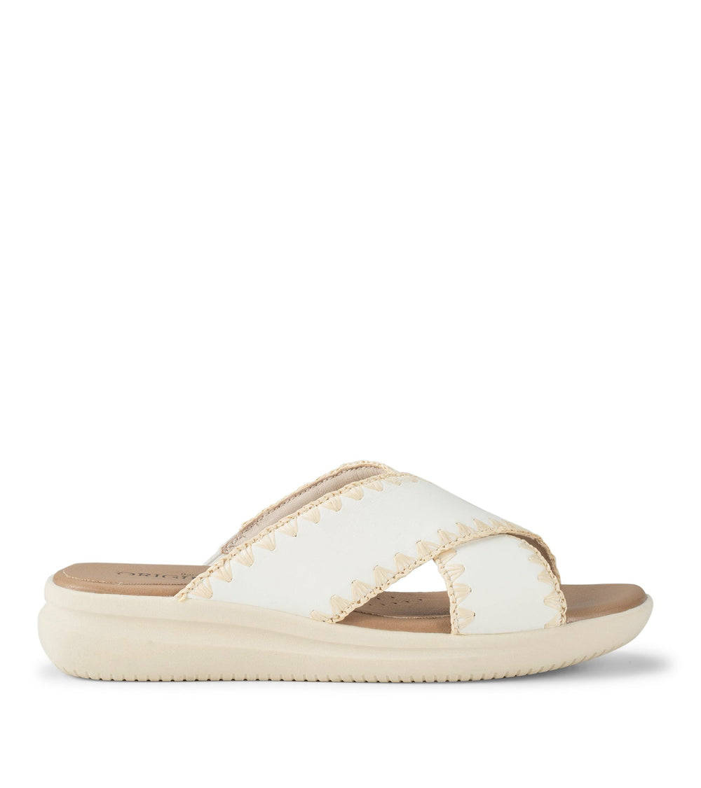 Dolinda Slide Sandal Off White Leather - Women
