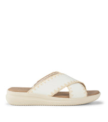 Dolinda Slide Sandal Off White Leather - Women