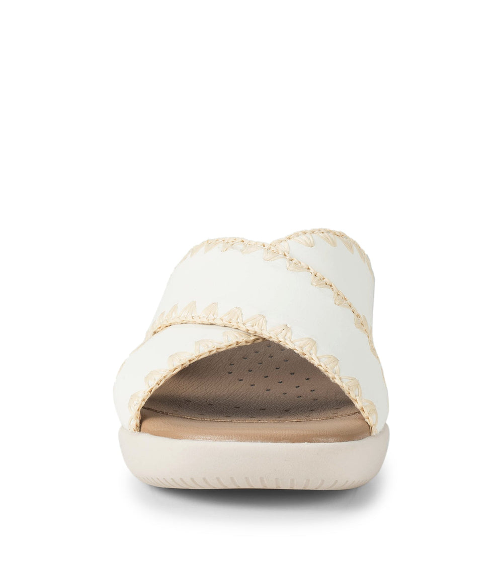 Dolinda Slide Sandal Off White Leather - Women