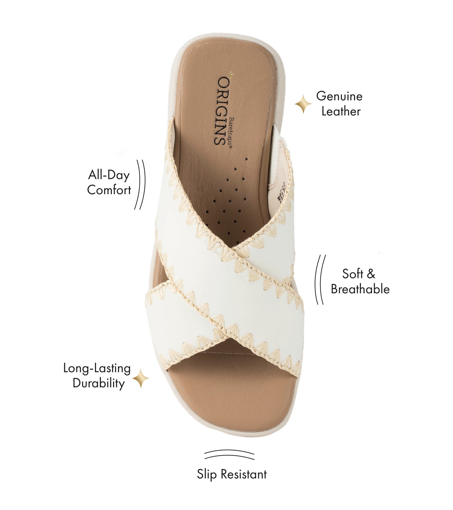 Dolinda Slide Sandal Off White Leather - Women