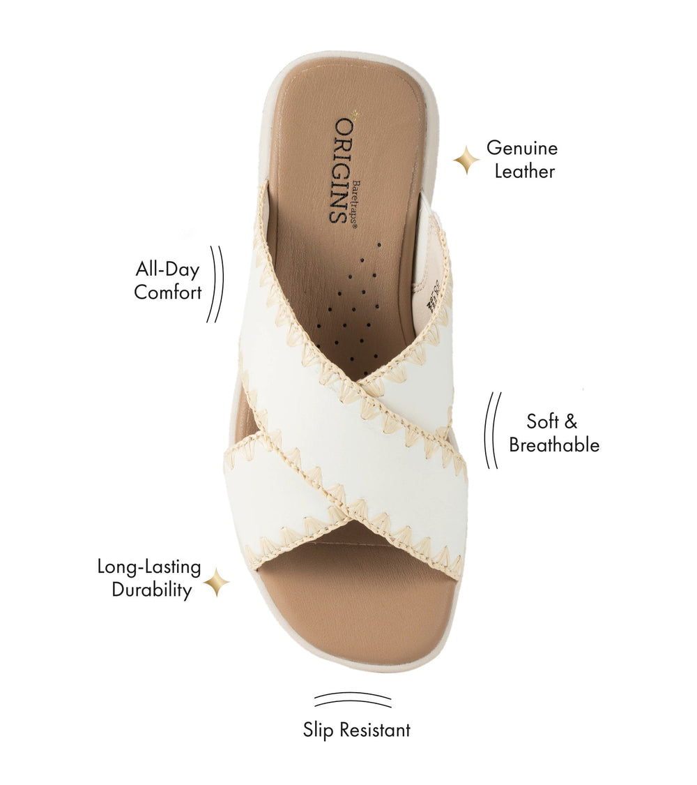 Dolinda Slide Sandal Off White Leather - Women