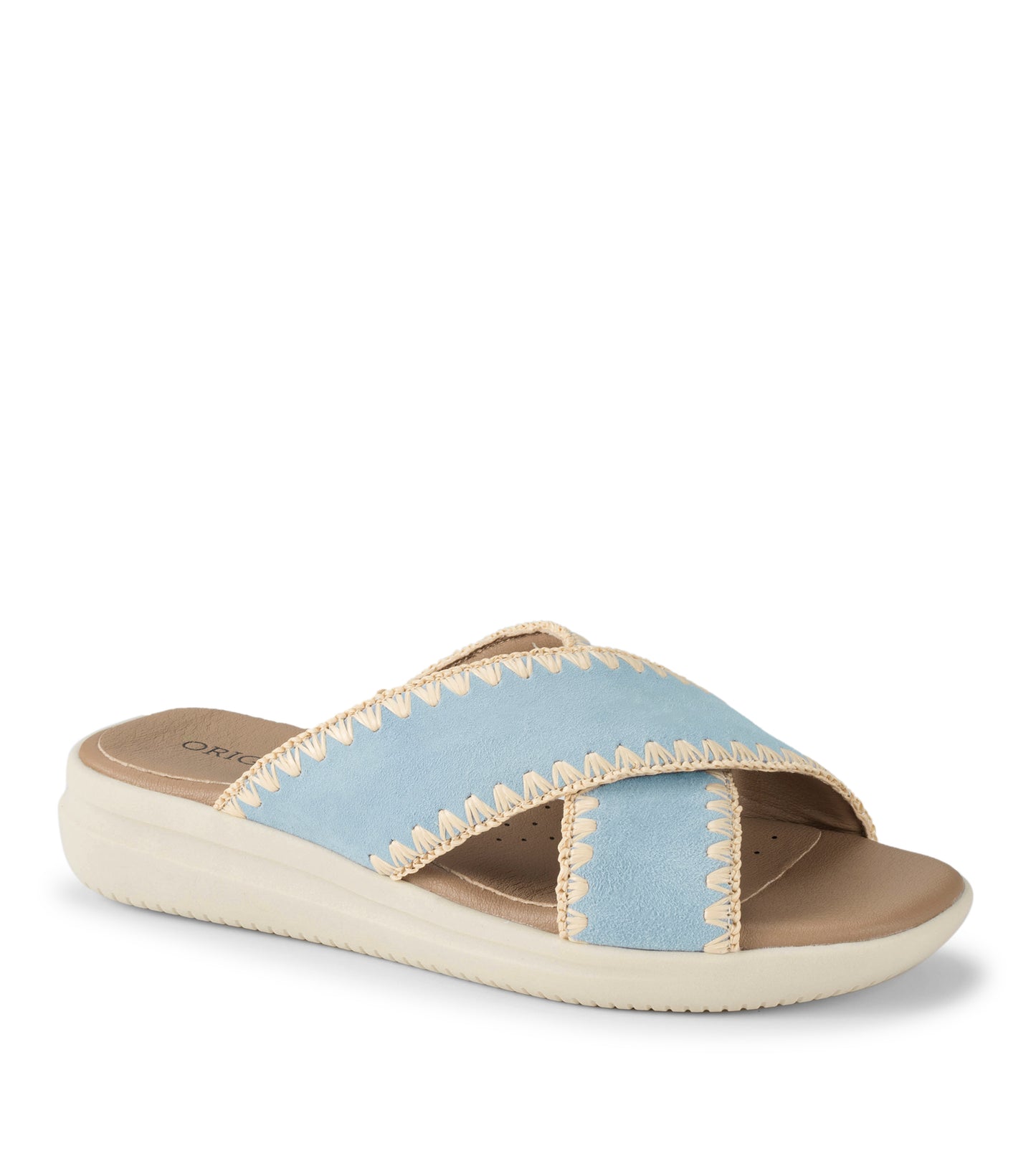 Dolinda Slide Sandal Sea Glass Blue Suede - Women