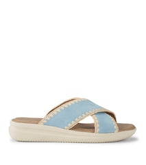 Dolinda Slide Sandal Sea Glass Blue Suede - Women
