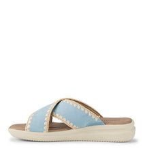 Dolinda Slide Sandal Sea Glass Blue Suede - Women