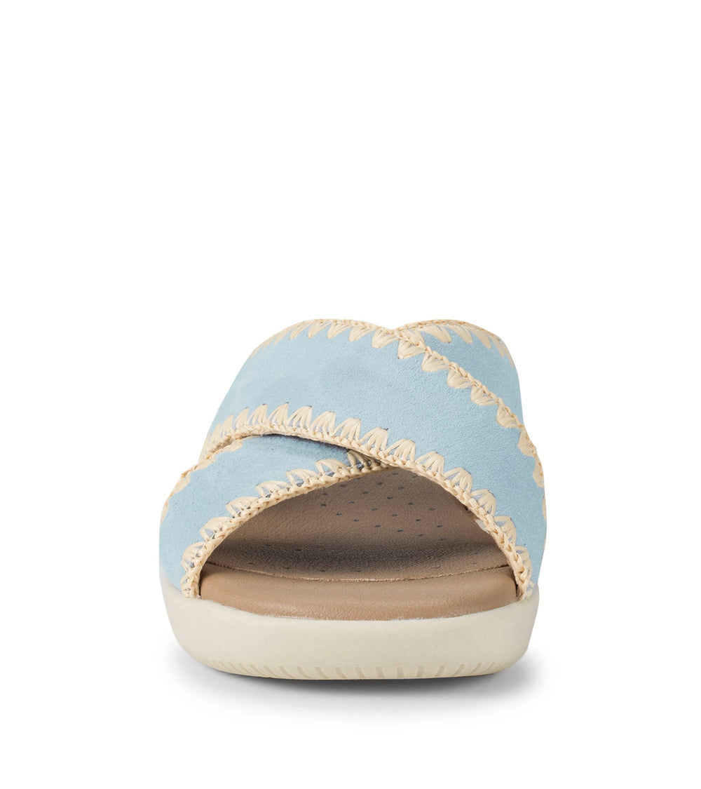 Dolinda Slide Sandal Sea Glass Blue Suede - Women