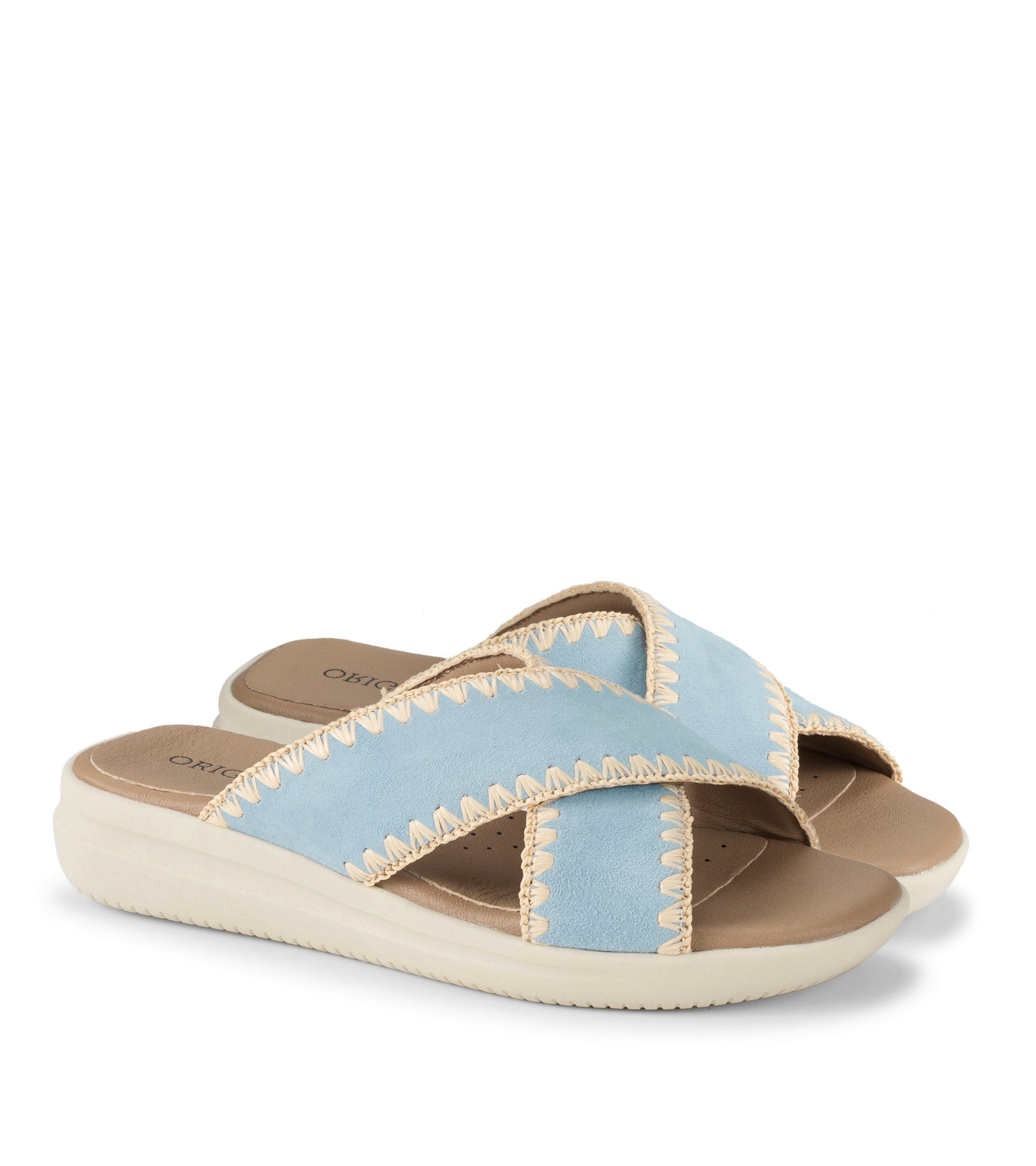Dolinda Slide Sandal Sea Glass Blue Suede - Women